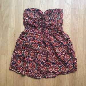 Band of Gypsies strapless floral dress